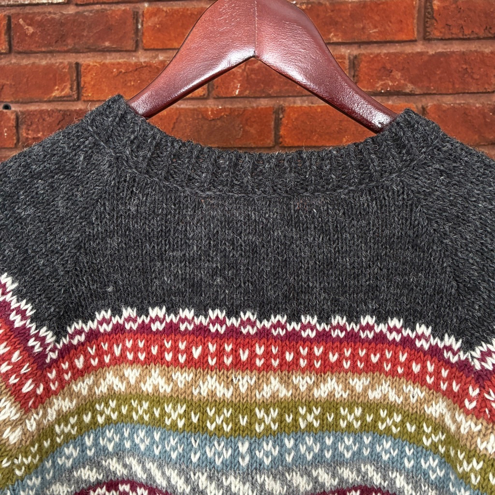 Pachamama 100% Wool Fair Isle Sweater Women’s Sm Scandi Style Nordic Cottagecore - Picture 9 of 15